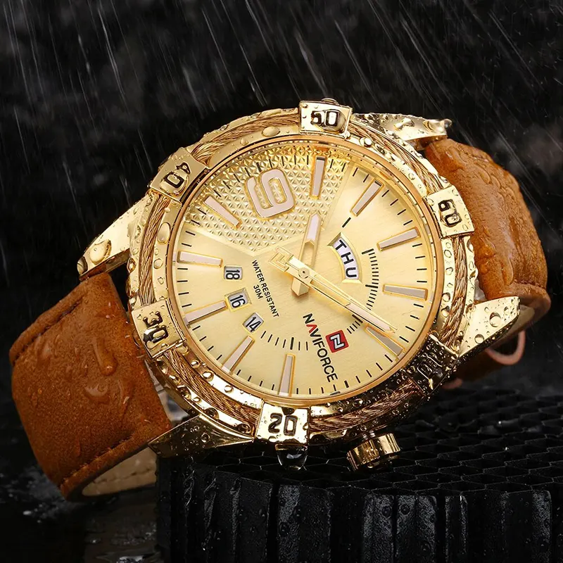 Naviforce Fashion NF9117 Gold Dial Men's Watch